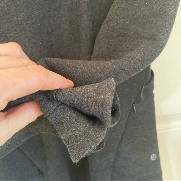Lululemon & go Endeavor long sleeve heathered black cutout sweater size 4 - Picture 8 of 14